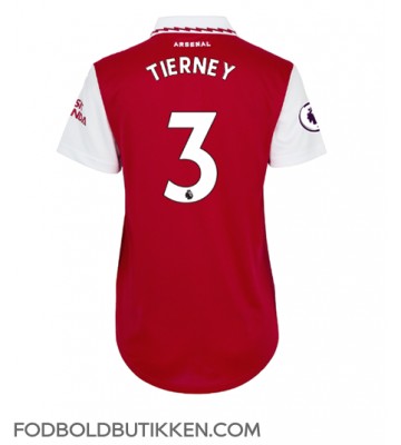 Arsenal Kieran Tierney #3 Hjemmebanetrøje Dame 2022-23 Kortærmet